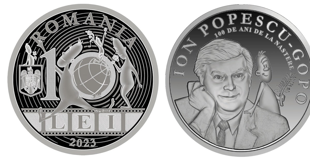 Monedă din argint cu tema „100 de ani de la nașterea lui Ion Popescu-Gopo”