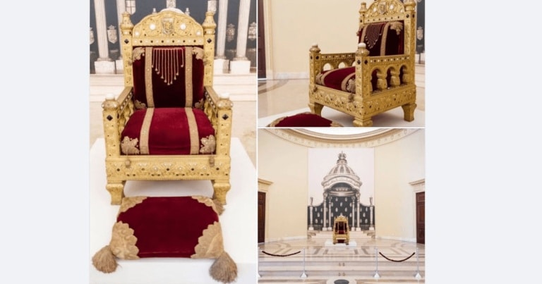 Tronul Regelui Carol I al României, expus pentru prima dată după mai bine de 70 de ani