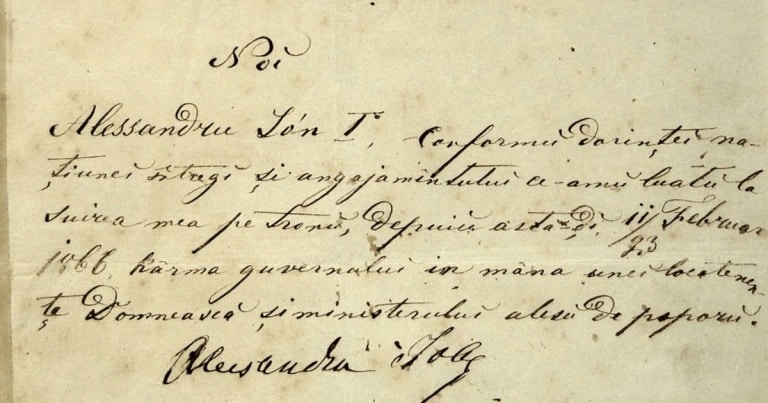 Actul abdicării lui Alexandru Ioan Cuza și alte documente inedite, publicate de Arhivele Naţionale ale României