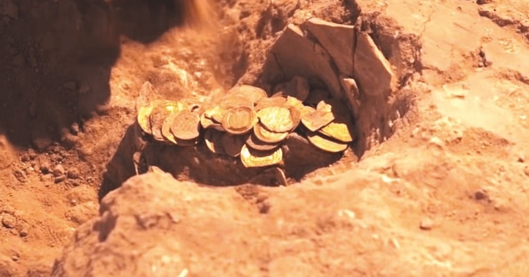 Vas de lut, cu dinari de aur, descoperit în Israel