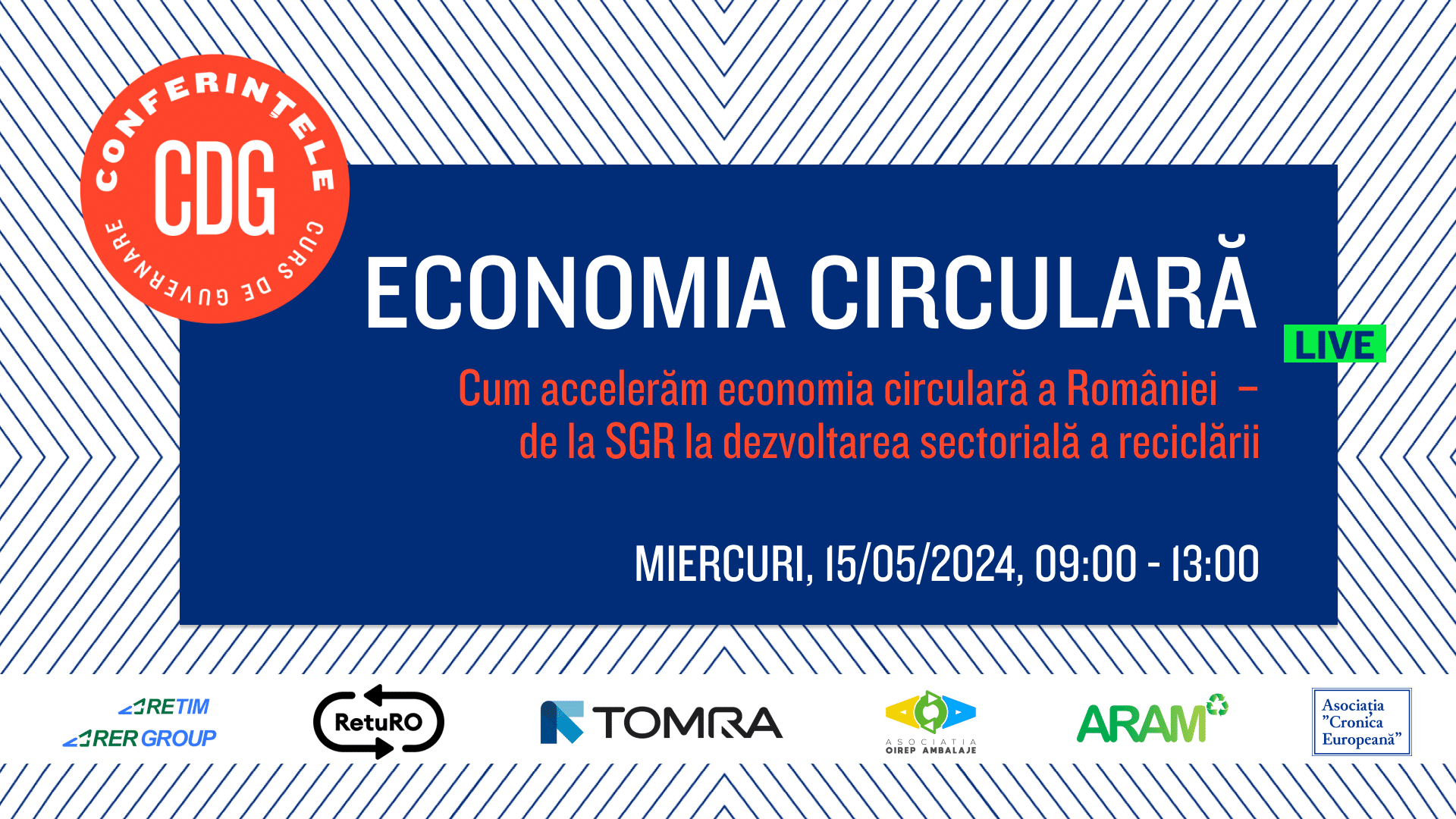 Înscrieri deschise: Conferința CDG ”Cum accelerăm economia circulară a României – de la SGR la dezvoltarea sectorială a reciclării”