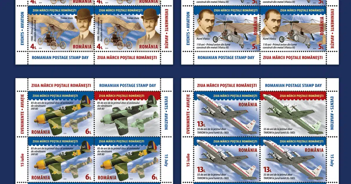 Emisiune de mărci poștale dedicată Aviației Române și Forțelor Aeriene Române