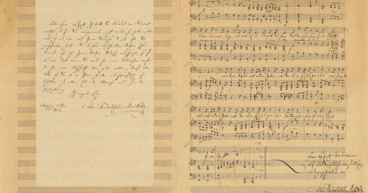 Partitură semnată de Felix Mendelssohn, descoperită în SUA