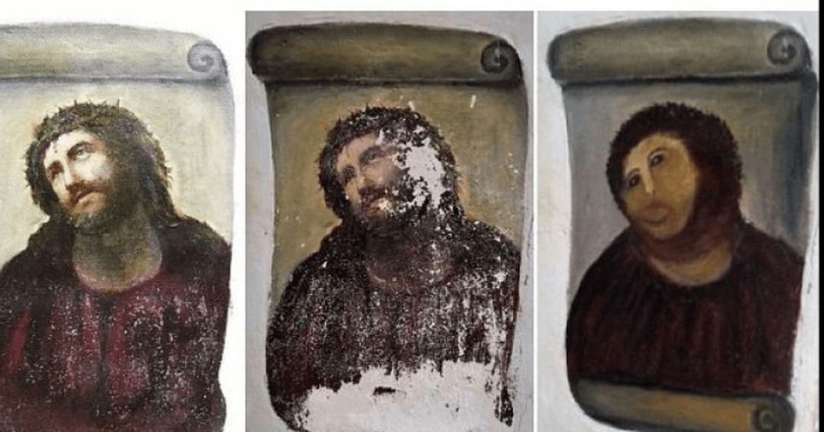 Pictura „restaurată” din Spania a devenit obiectiv turistic