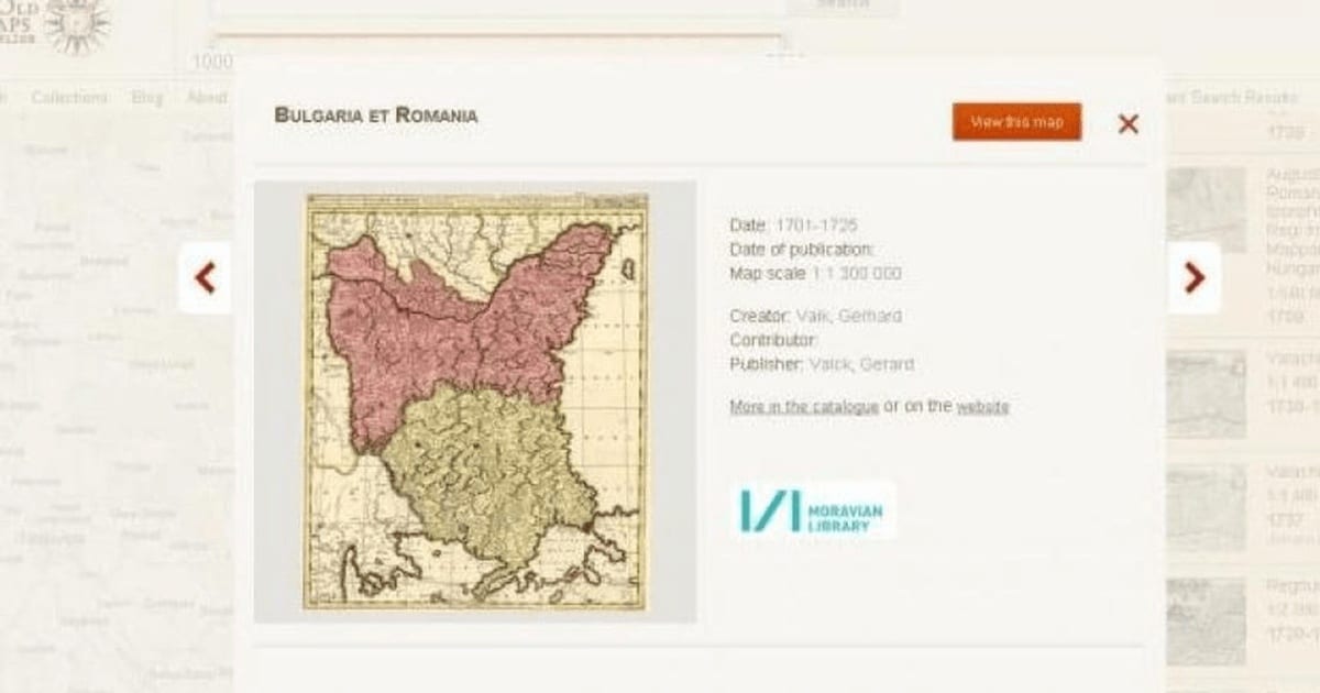 o platformă de tipul Google Maps pentru hărţi vechi