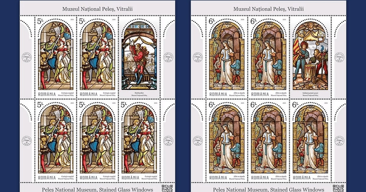 Emisiune filatelică dedicată vitraliilor Castelului Peleș