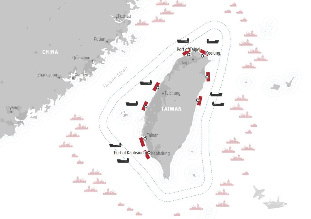 Cum ar arăta asediul Taiwanului într-un scenariu testat de China. Blocada totală în 5 pași, descrisă de WSJ