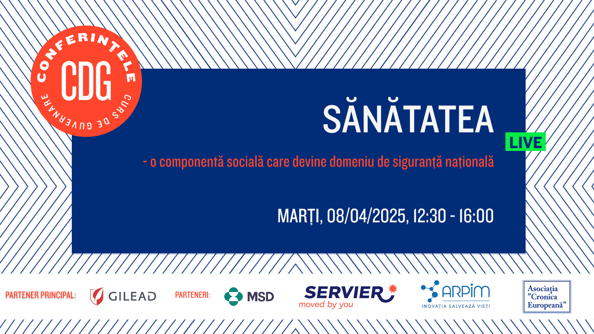 Înscrieri deschise: CONFERINȚA SĂNĂTATEA – o componentă socială care devine domeniu de siguranță națională