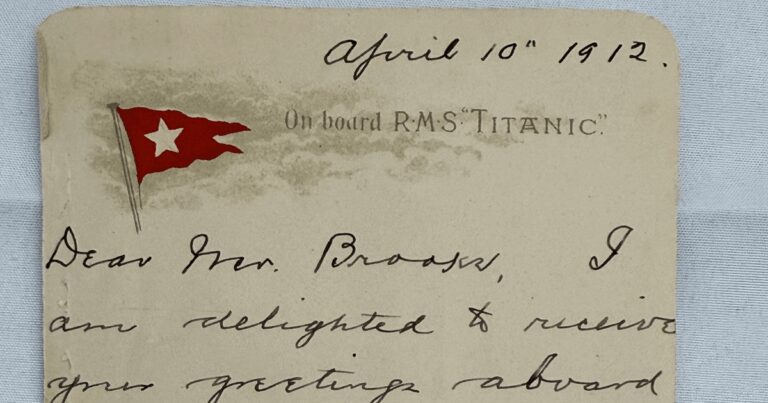 Scrisoarea „profetică” a unui pasager al Titanicului, vândută pentru o sumă record