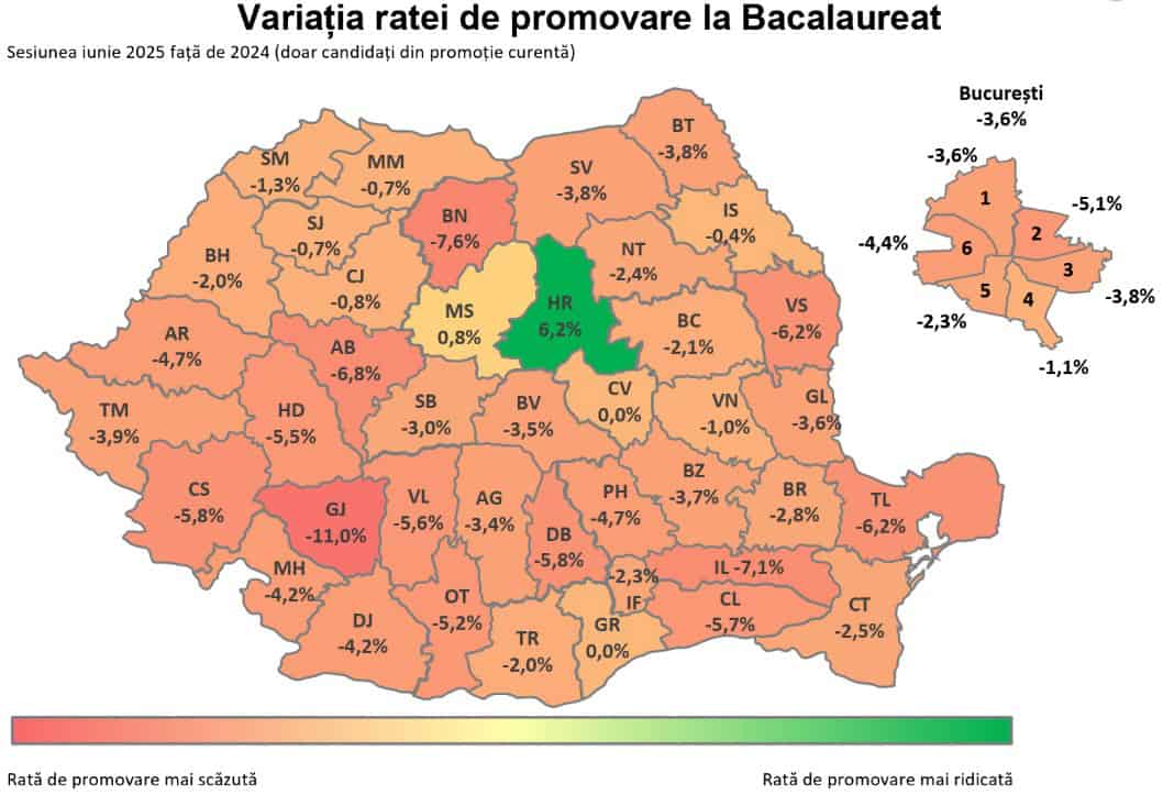 Rata de promovare la Bacalaureat – 74,3%, mai redusă decât anul trecut