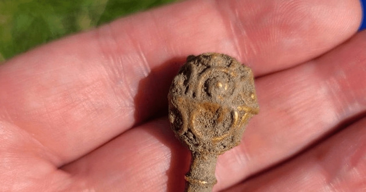 Un obiect obiect rar din aur, descoperit de o studentă la arheologie