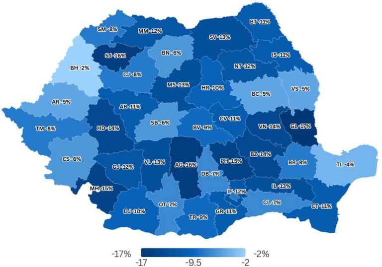 Analiza Guvernului privind eliminarea posturilor din administrația locală: Situația pe județe