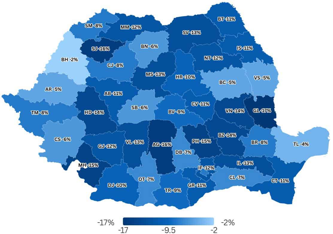 Analiza Guvernului privind eliminarea posturilor din administrația locală: Situația pe județe