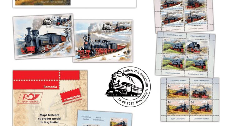 „Locomotive cu abur”, o emisiune filatelică cu o tematică de colecție