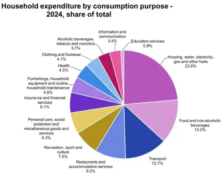 Care e structura cheltuielilor în gospodăriile statelor UE și care e specificul fiecărei țări. Românii alocă cel mai mare procent pentru alimente, cehii dau cei mai mulți bani pe locuire și utilități