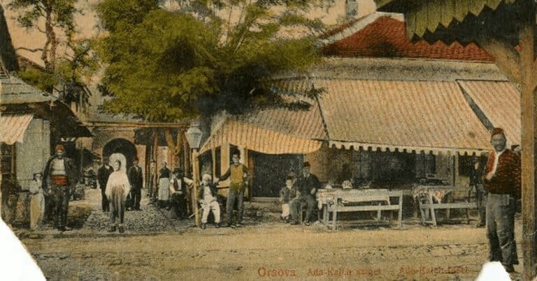 Insula turcească Ada Kaleh, vizitată de un grup de elevi din Caransebeș în vara anului 1913