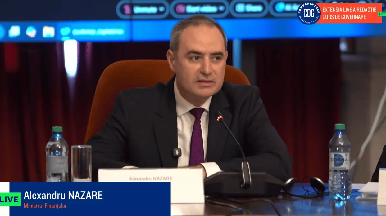 Deficit bugetar de doar 1,17% din PIB la 4 luni, cu 1,7 pp mai mic ca în 2025 – anunț făcut de ministrul Finanțelor la Conferința CDG: Creștere mare a veniturilor fiscale și a încasărilor din TVA, cuplată cu un salt al investițiilor din fonduri europene